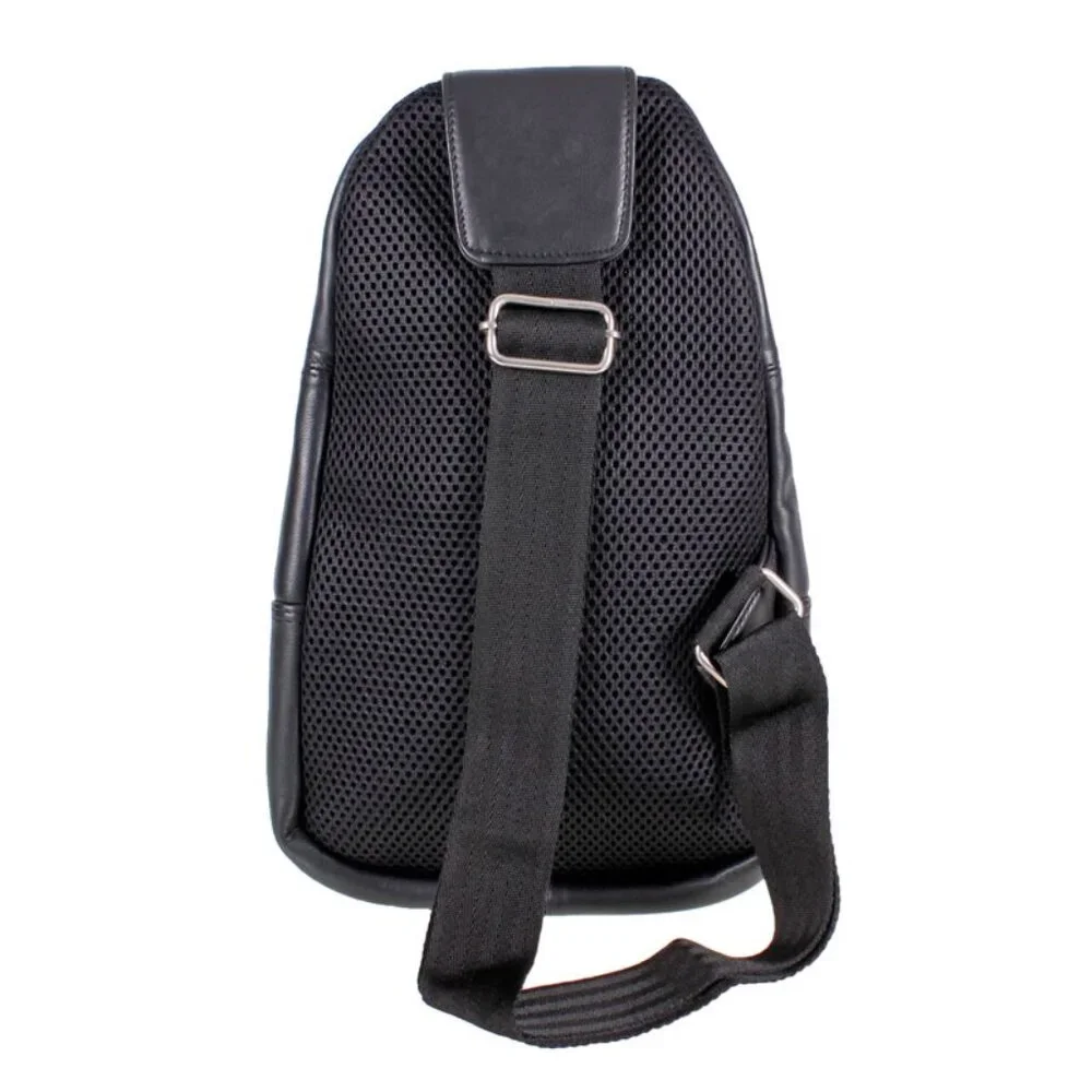 Black Leather Chest Bag